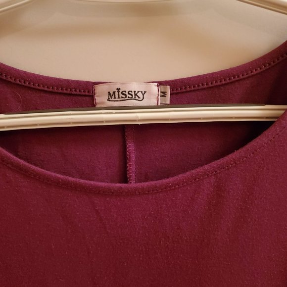 Missky Women's Midi Swing Dress, Purple M, Relaxed Pullover with Pockets - Picture 3 of 6